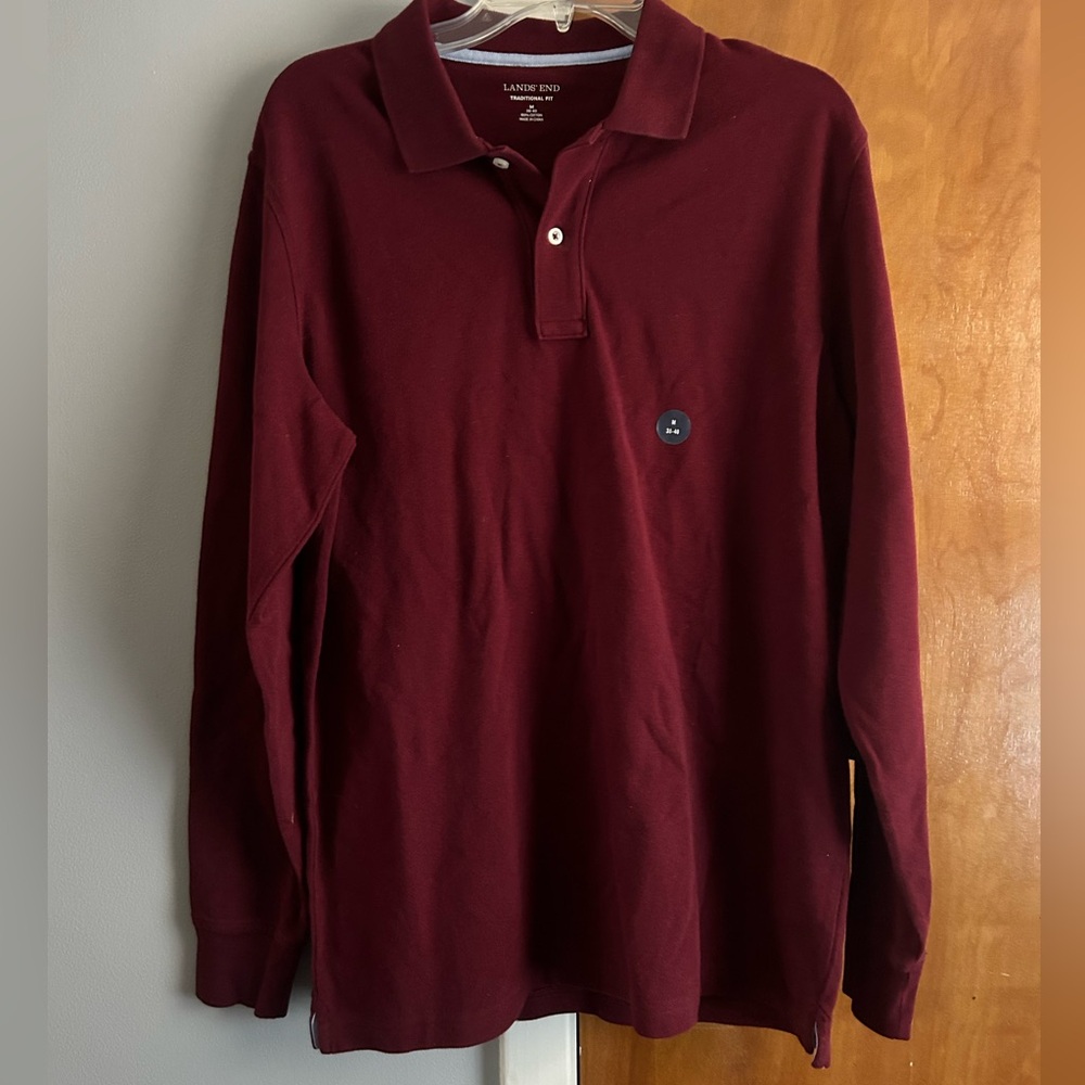 NWT Lands End Men’s long sleeve polo shirt